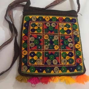 Sindhi Style Needle Hand Embroidery bag with strap